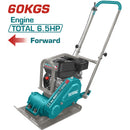 Compactadora Tipo Rana de Gasolina. Potencia del Motor: 4.8Kw (6.5HP) Peso: 60Kgs. Frecuencia: 5600
