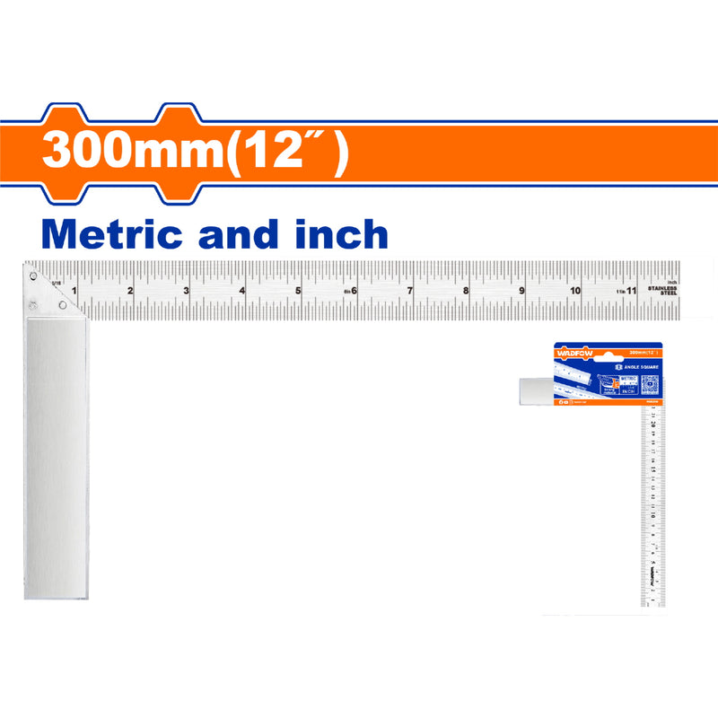 Escuadra Angulo Recto 90º de 12" Acero Inoxidable para Ebanista. Angulo Cuadrado.