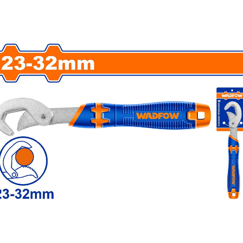 Llave inglesa pico de loro 23-32mm. Cromado. Tratamiento térmico. Un solo extremo abierto.