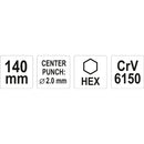 Centro punto punzón  2x140mm