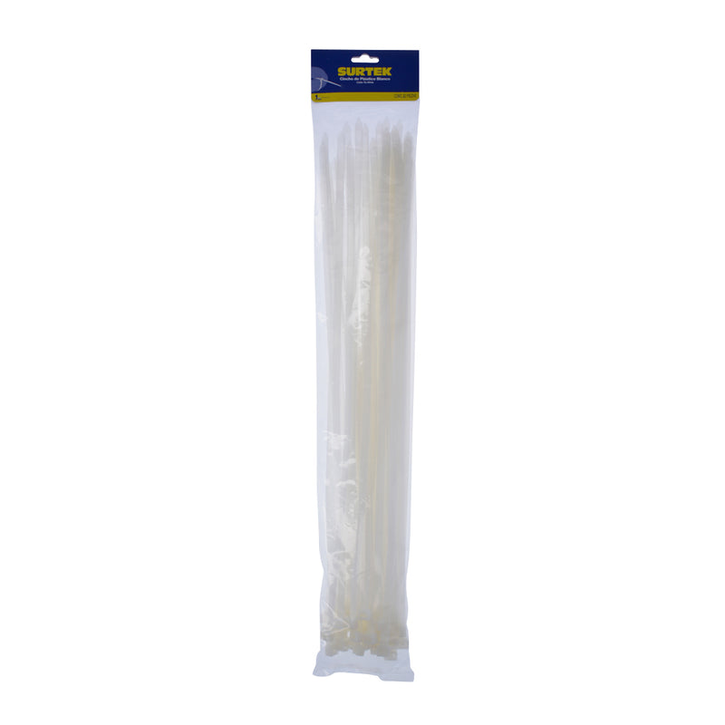 Zunchos plástico 400 x 7.6mm blanco (50 piezas) Surtek