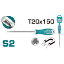 Destornillador Torx T20. Diam. 6.0 mm. Largo 150 mm.