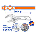 Llave Inglesa Ajustable de 6" apertura: 0-36mm. Cromado. Térmico.