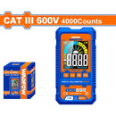 Multímetro Digital 4000 dígitos. CATIII 600V. Función inteligente. Rango automático. Linterna.