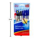 Bolígrafos de bola de 6,25 "de 8 piezas, 4 negros, 3 azules, 1 rojo