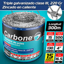 Alambre de púas calibre 15 de 300m (Alta calidad Tope Gama) Triple galvanizado 220gr m2 (15 años garantía contra corrosión) 16.5 kg