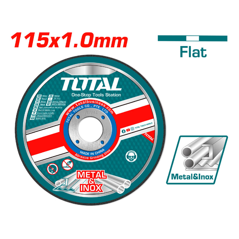 Disco Corte de Metal y Acero Inoxidable 4 1/2" 115x1.0mm Plano.