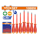 Destornilladores Aislados Punta Plana y Phillips. 7 piezas. Punta Magnética. 1000V. Mango cómodo. Insuladors para electricista