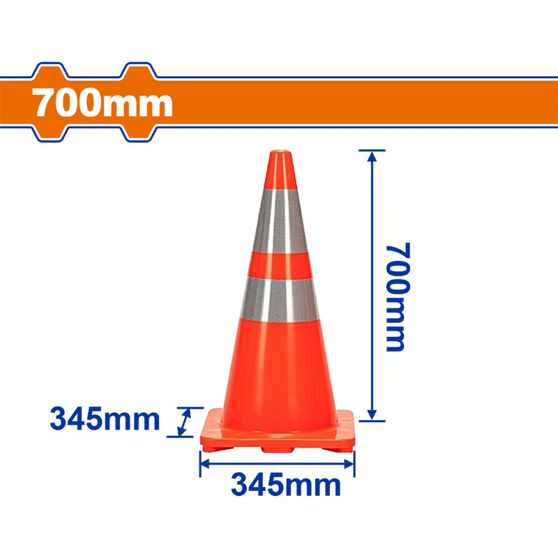 Cono de Tránsito con bandas reflectivas 700mm.