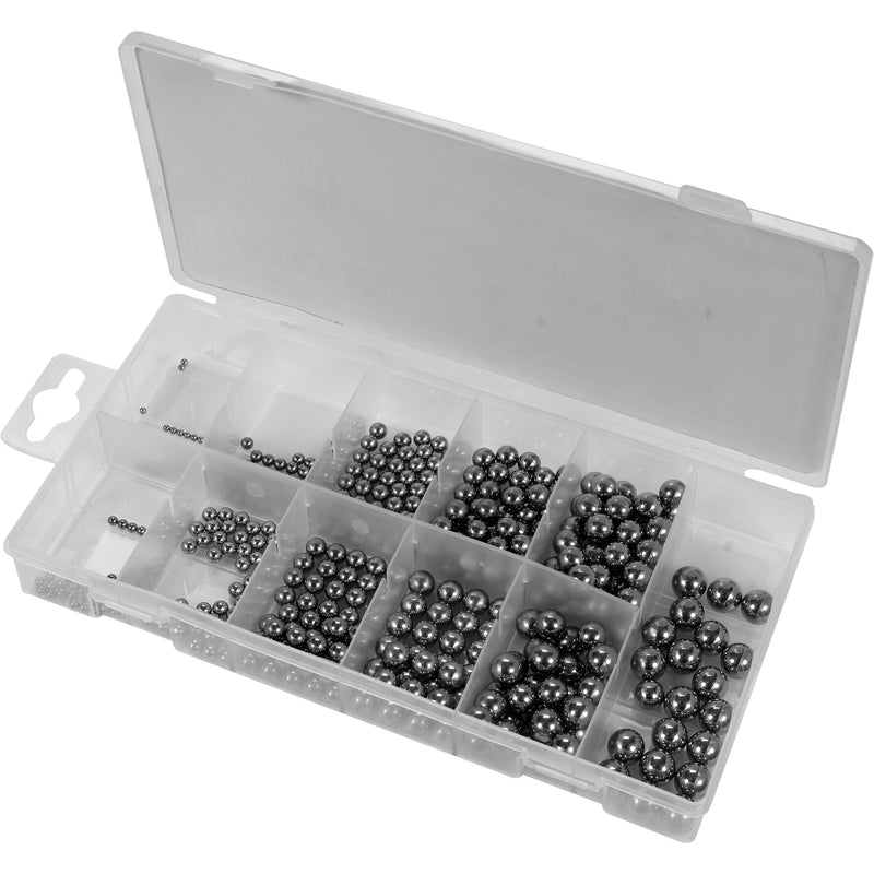 Bolas de acero para rodamientos y balineras. Paquete surtido 470 pcs
