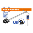 Llave telescópica para lavamanos 250mm/10". Ancho apertura:0-32mm. Mandíbula con resorte. Plomero plomria