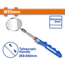 Espejo de Inspección Telescópica. Long: 260mm-850mm. Mango de PVC. Acero Inoxidable.