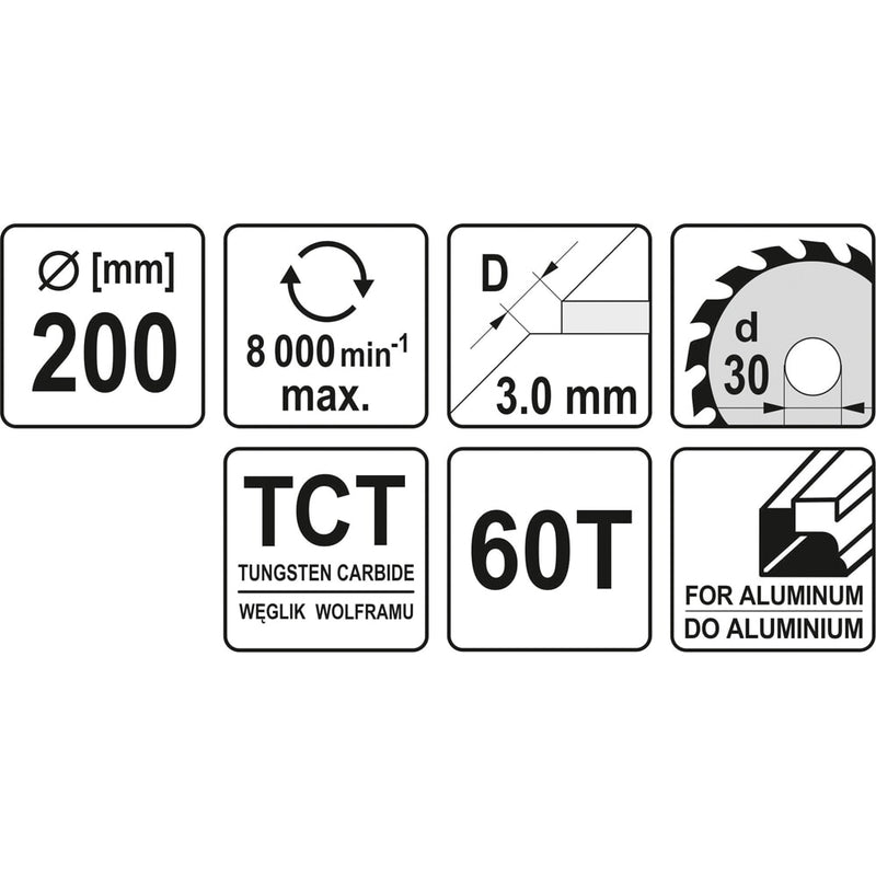 Disco corte de aluminio TCT para ingleteadora