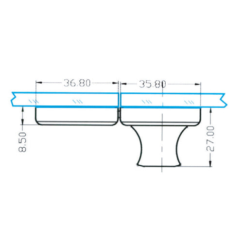 Cerradura puertas dobles para pegar con fotocurado UV.
