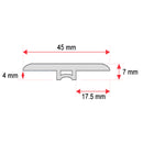 Transición tipo T para piso SPC Roble Gris 2400 mm