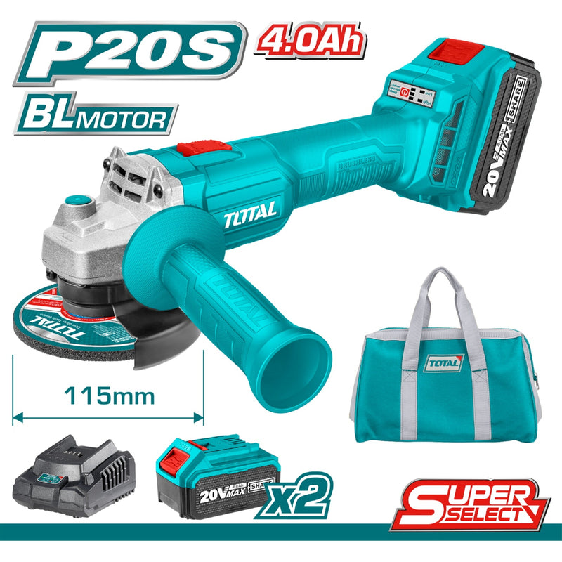 Flexible Inalámbrica. Motor sin escobillas. 20V. 4-1/2". 2 Baterías de 4.0Ah, cargador y bolso.