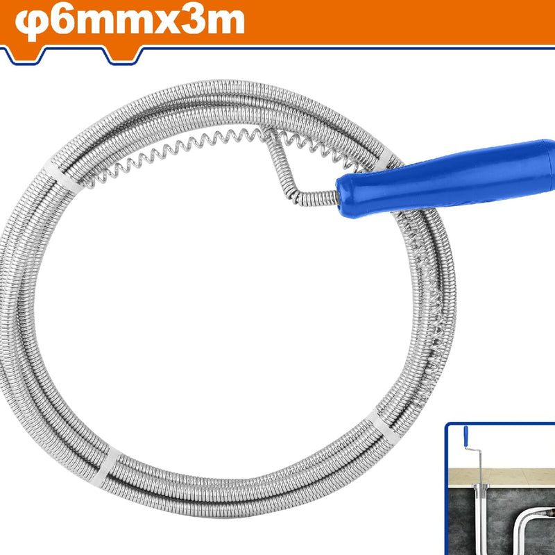 Destapador de Cañería Tubo Flexible 6mmx3m. Acero flexible. Para eliminar desechos en cañería. Destapacaños