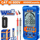 Multímetro Digital 6000 dígitos. CATIII 600V. Función inteligente. Rango automático.