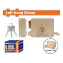 Cerradura de sobreponer para puertas. Cilindro Fijo. Lado Izquierdo de 50mm. Incluye 3 llaves.