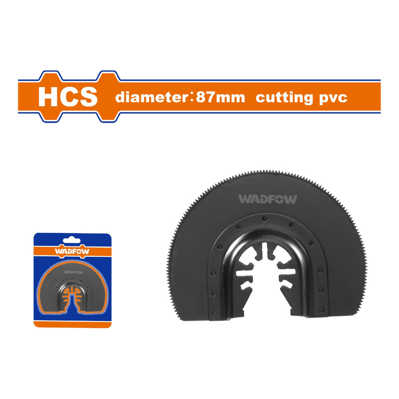 Cuchilla para sierra Oscilante HCS.Corta PVC. Díametro:87mm. Diseño Semi-circulo.