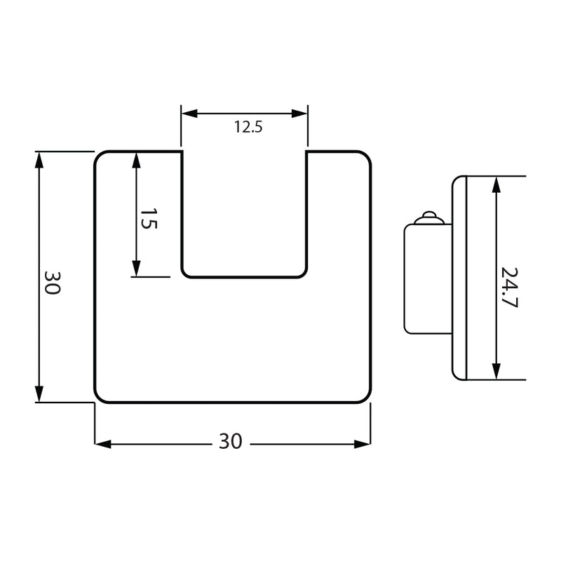 Perno acero inoxidable 316 dia. 30x38mm. (C-3130SUS-10/38MM.).