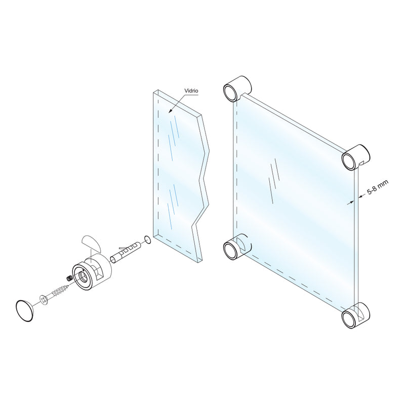 Perno acero inoxidable 316 dia. 30x38mm. (C-3130SUS-10/38MM.).