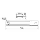 Guia de acero inoxidable AISI 304 para Operador UJ002 y UJ003. Largo de 368 mm.