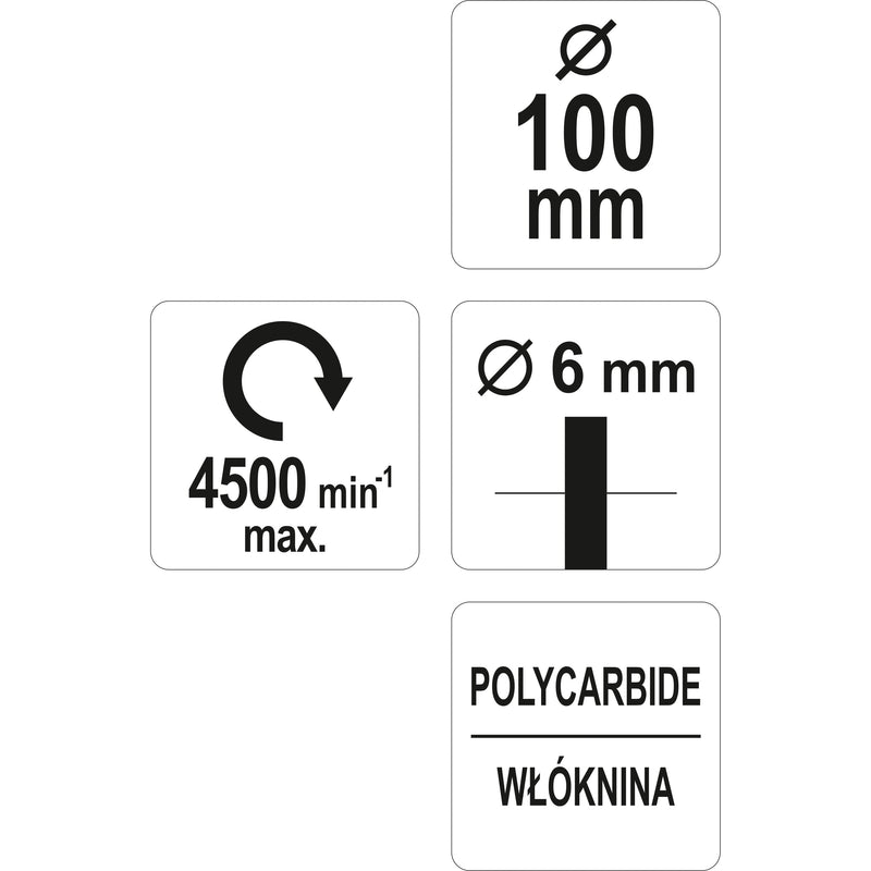 Rueda Nylon negra abrasiva cepillo circular para taladro 4" elimina óxido, pintura