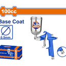 Pistola spray para Pintar 100cc. Boquilla: 0.5mm. Ideal capa base. Presión: 3-4 bar. De aire para compresor