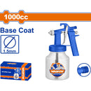 Pistola spray para Pintar 1000cc. Boquilla: 1.5mm. Ideal capa base. Presión: 2-3 bar. De aire para compresor