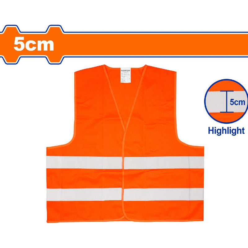 Chaleco reflectivo de seguridad Naranja. Ancho de la tira:5cm. Poliéster. Talla XL.