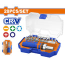 Portapuntas de Destornillador. 28 piezas. CR-V. Incluye: Puntas, mango y portapuntas.