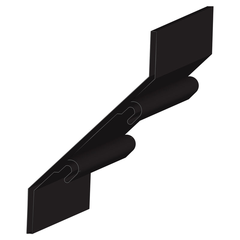 Lama de Louver en foma de Z 50 MM. Espesor 1.3 mm. Largo 5.85 mts. Acabado Anodizado Negro