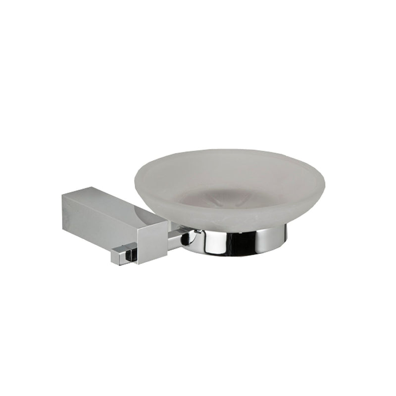 Jabonera de cristal, con acabado opaco. Ideal para jabón de barra