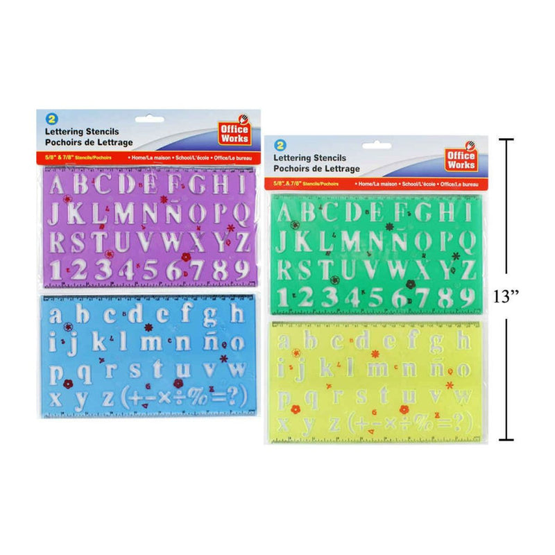 Plantilla para letras de 2 piezas, 5/8 y 7/8 "  (1pza) (Viene en colores variados al azar)