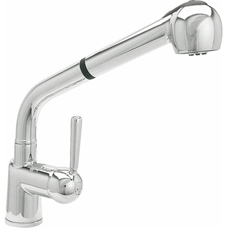 Llave monomando para fregador con nariz retráctil incluye mangueras