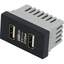 Módulo USB doble negro para interuptores 1/3 Surtek.