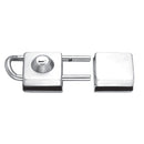 Cerradura cuadrada c/recibidor p/puertas dobles No requiere perforacion en vidrio 8 a 12 mm Satinada