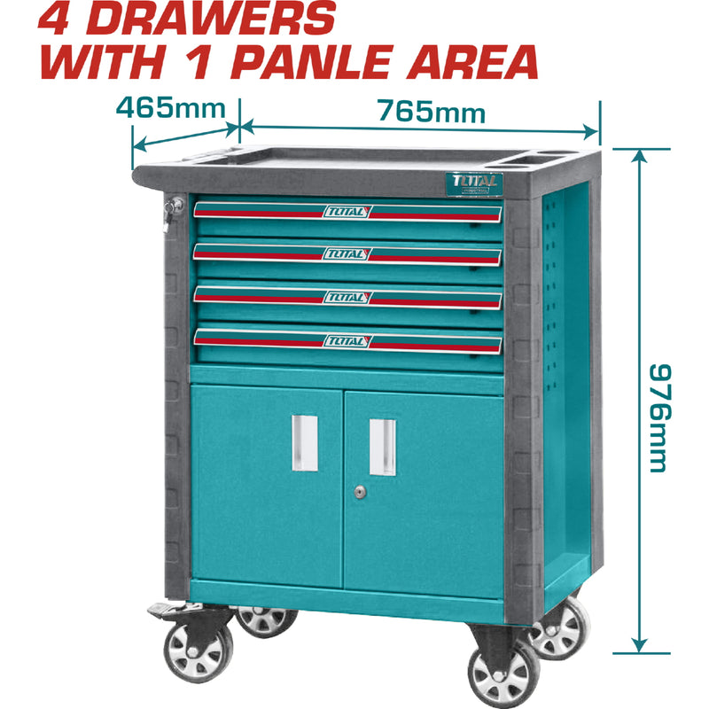 Caja herramientas gabinete con ruedas 4 gavetas+gavinete carrito servicio mecánico( VACIO)