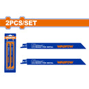 Hojas de sierra sable para metal. 225mm(9") 14TPI-BIM-Fresado. Set de 2 piezas.