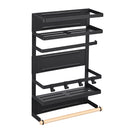 Repisa organizadora desmontable magnética del hogar. Color Negro.