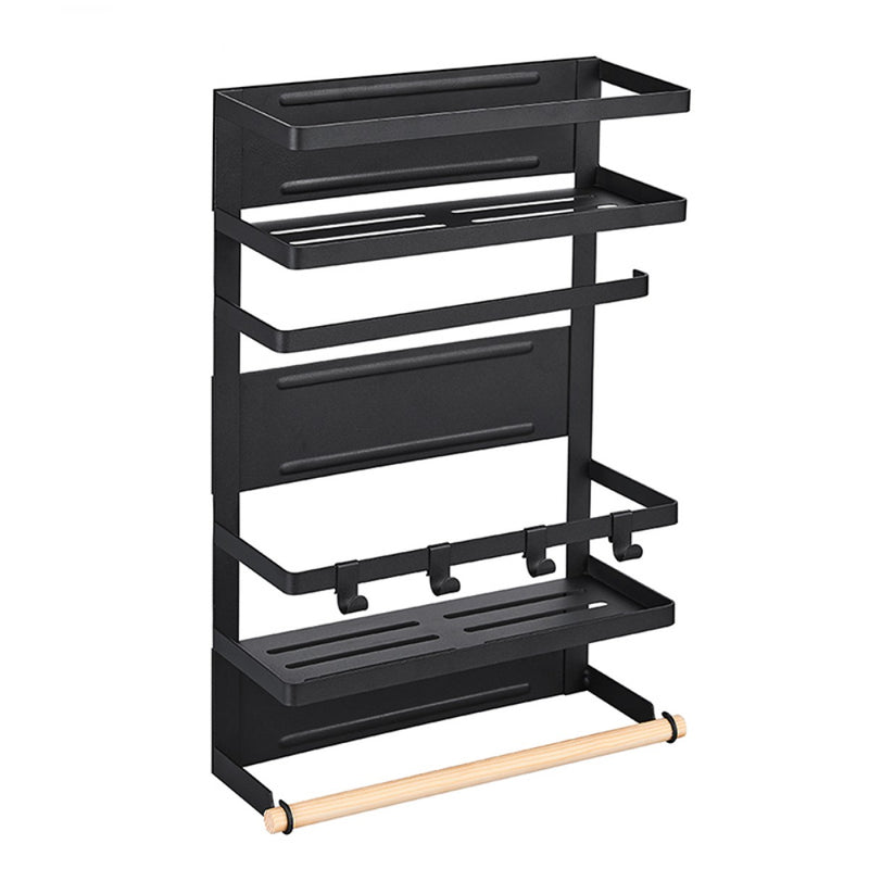 Repisa organizadora desmontable magnética del hogar. Color Negro.