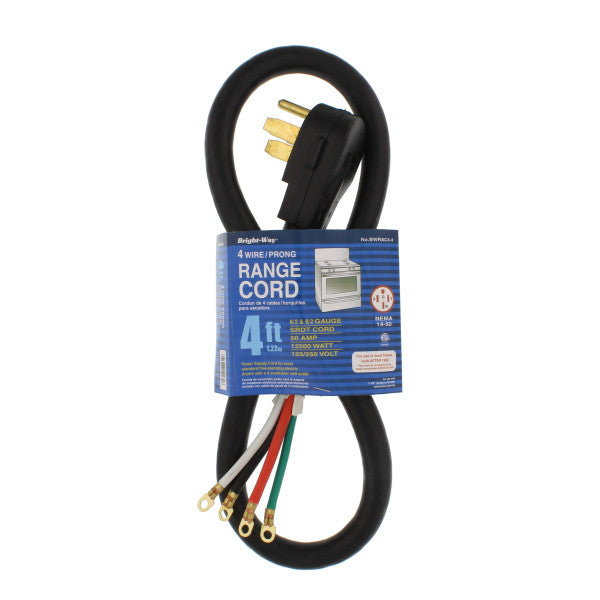 Enchufe Cable de 4 pies con 4 polos para electrodomésticos de 50 amp. 220V