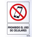 Letrero "Prohibido el uso de celulares" Surtek