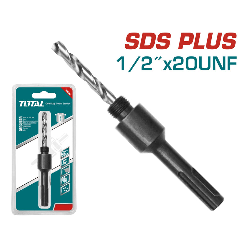 Adaptador para Broca Copa circular SDS Plus. 1/2 "-20UNF. 9/16 "(14 mm) a 1-3/16 "(30 mm)
