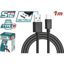Cable USB tipo A a tipo C Longitud. 1m. Ideal para dispositivos. TOTAL