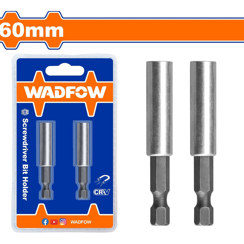 Porta puntas de destornillador 60mm. Acero. Set de 2 piezas.