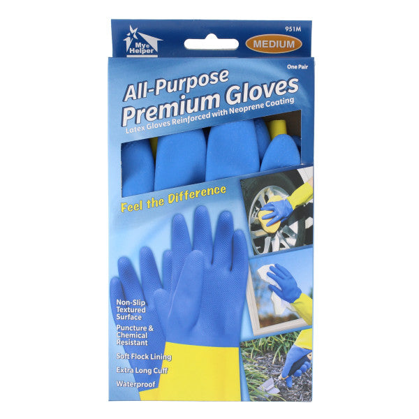 (Par) Guantes de látex reforzado con revestimiento de neopreno. Talla M