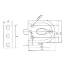 Cerradura sin llaves (pasador) p/puertas sencillas No req perforacion en vidrio 8 a 12 mm. Satinada