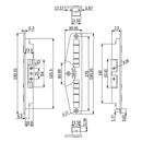 Cierre perimetral de doble gancho. Incluye recibidor y gancho. Tornillo visto. Acabado color Blanco.